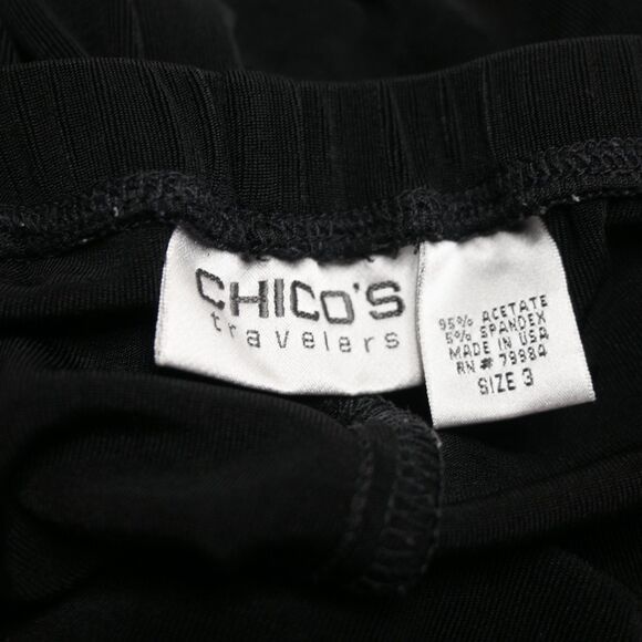 Chicos Travelers 3 Womens 16 Black Indiya Capri Pants Drawstring Hem High Rise - Picture 3 of 7